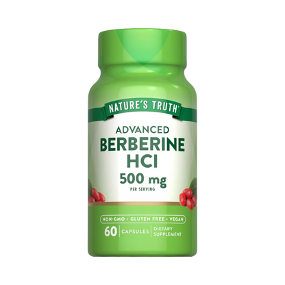 NATURE’S TRUTH, Berberine HCl 500mg, 60 Capsules, 30 Servings