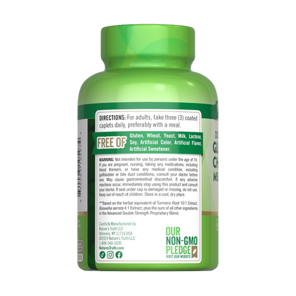 NATURE’S TRUTH, Double Strength Glucosamine Chondroitin MSM and Turmeric Complex, 90 Coated Caplets, 30 Servings