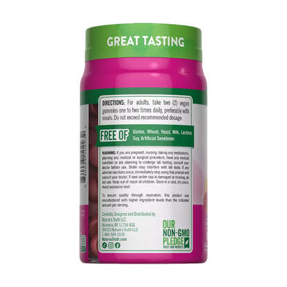 NATURE’S TRUTH, Hair Skin and Nails Gummies, 2500mcg of Biotin, 80 Gummies, 40 Servings