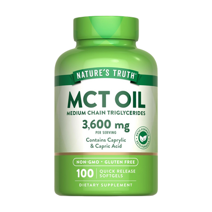 NATURE’S TRUTH, MCT Oil, 3600mg, 100 Softgels, 33 Servings