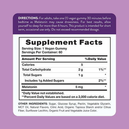 NATURE’S TRUTH, Melatonin Gummies , 5mg, 60 Gummies, 60 Servings