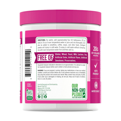 NATURE’S TRUTH, ULTRA COLLAGEN, GRASS FED PEPTIDES, 198g, 10 Servings