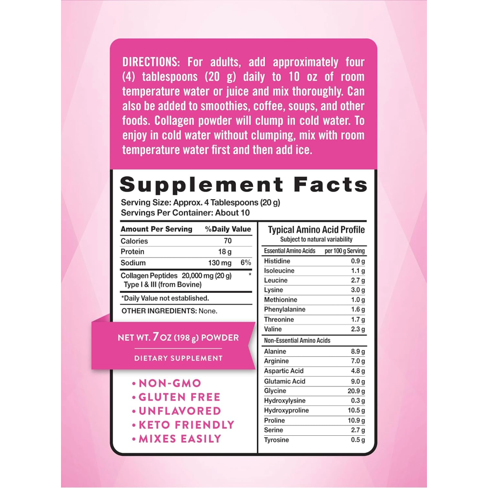 NATURE’S TRUTH, ULTRA COLLAGEN, GRASS FED PEPTIDES, 198g, 10 Servings