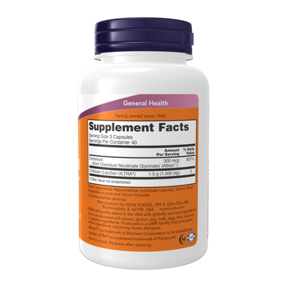 NOW Foods, Chitosan 500 mg plus Chromium, 120 Capsules, 40 Servings