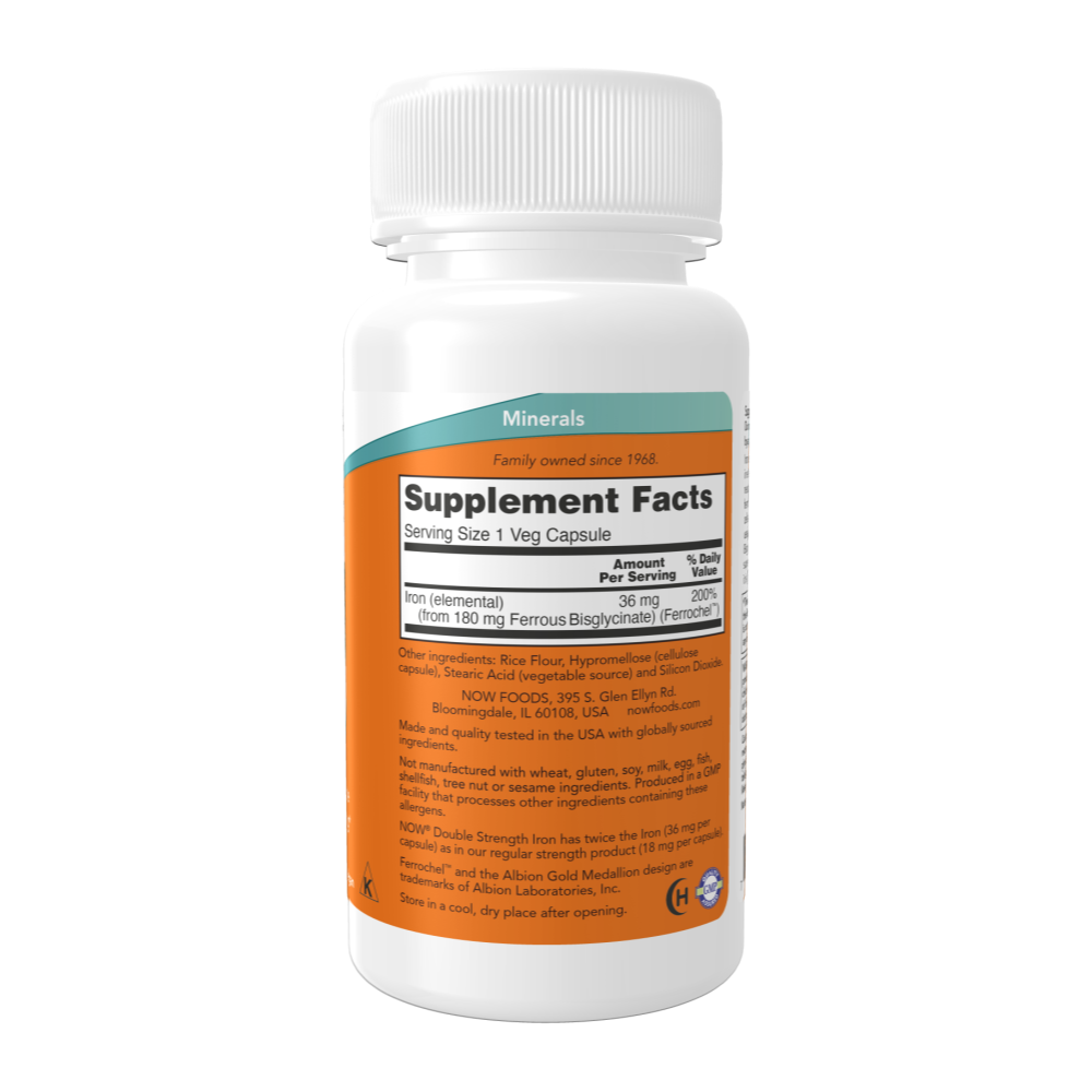 NOW Foods, Iron 36 mg, 90 Veg Capsules, 90 Servings