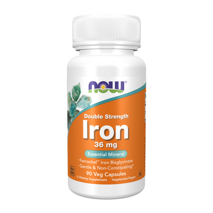 NOW Foods, Iron 36 mg, 90 Veg Capsules, 90 Servings