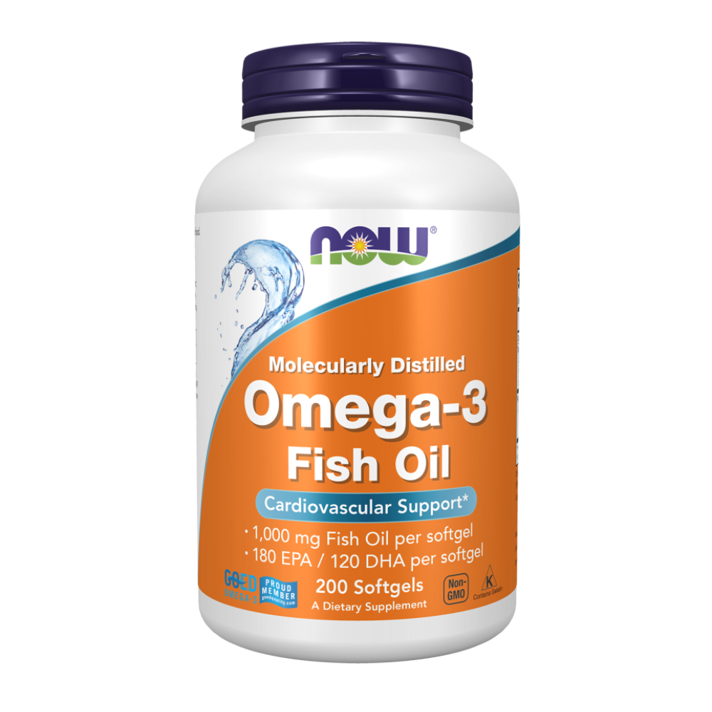 NOW Foods, Omega-3 Fish Oil, Molecularly 200 Distilled Softgels, 100 servings