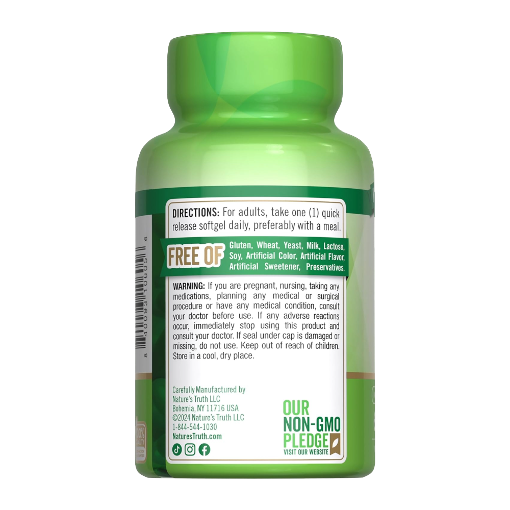 Nature's Truth, High Potency Vitamin E, 450 mg (1,000 IU), 60 Quick Release Softgels, 60 Servings