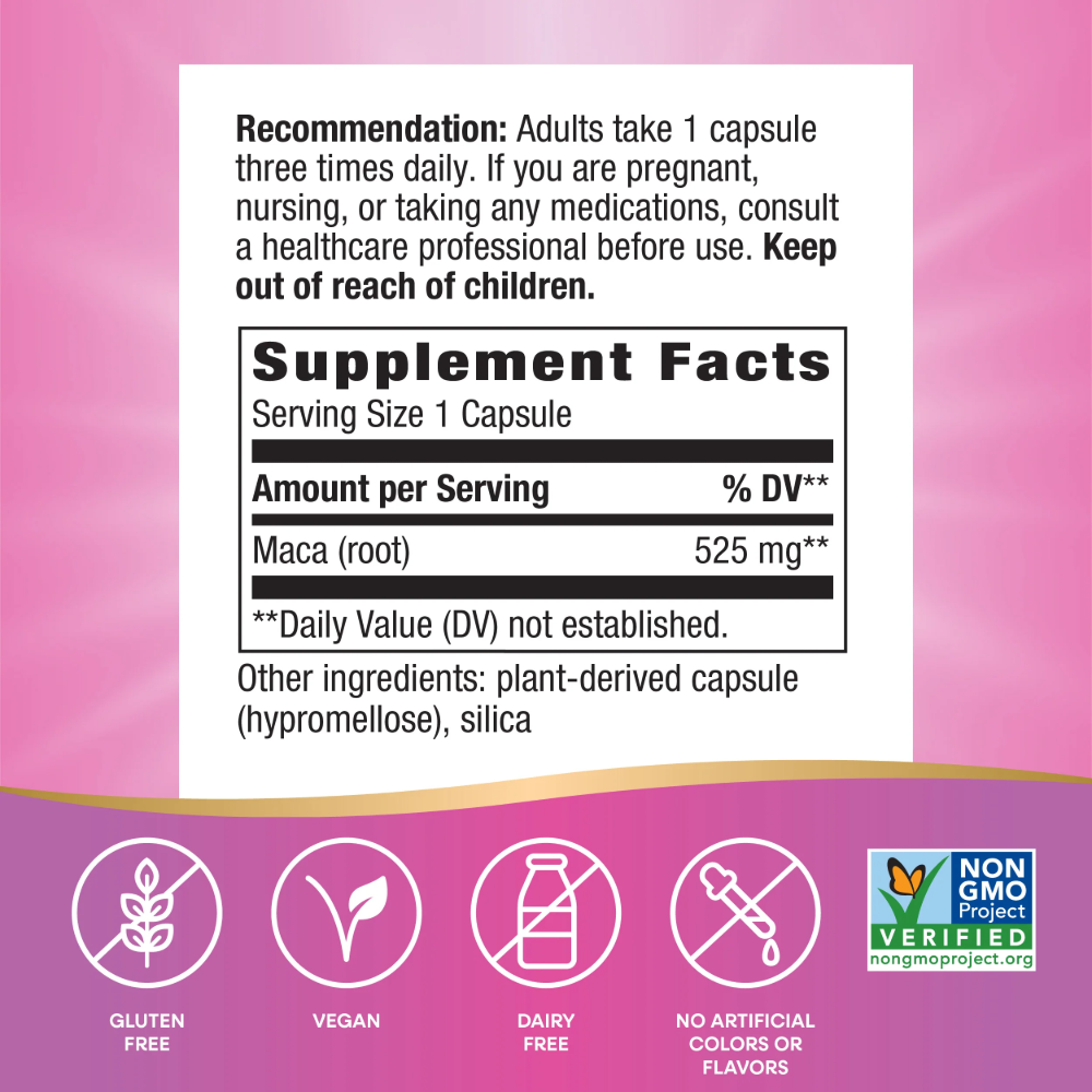 Nature's Way, Maca Root, 100 Vegan Capsules, 100 Servings