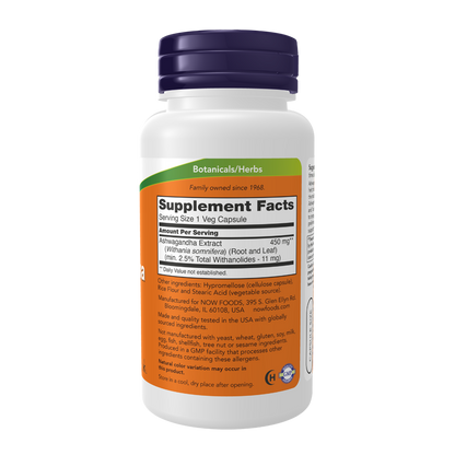 Now Foods, Ashwagandha, 450 mg, 90 Veg Capsules, 45 Servings