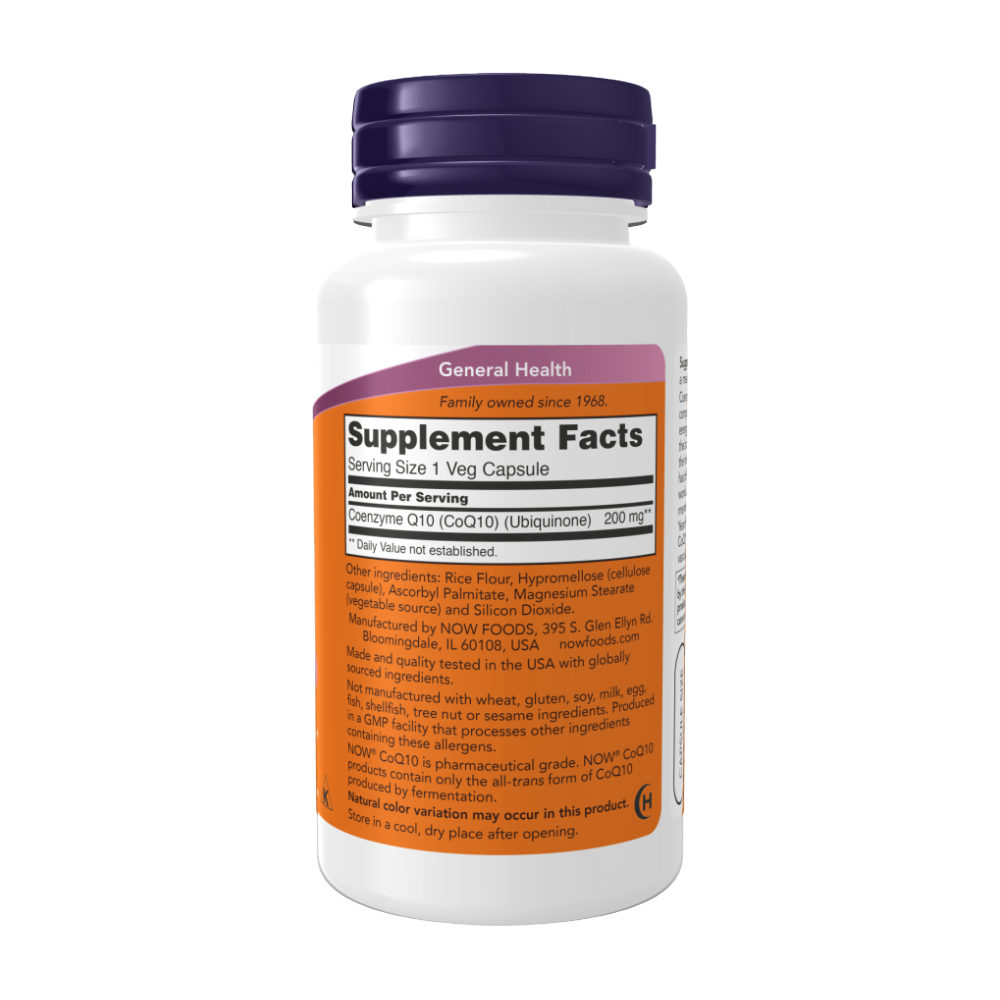 Now Foods, CoQ10, 200mg, 60 Capsules, 60 Servings