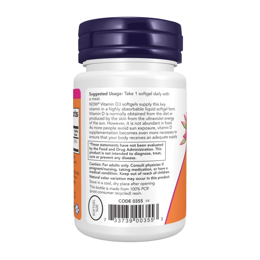 Now Foods, D3 2000 IU, 120 Softgels, 120 Servings