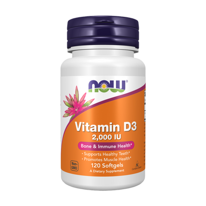 Now Foods, D3 2000 IU, 120 Softgels, 120 Servings