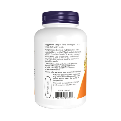 Now Foods, Pumpkin Seed Oil, 1000 mg, 100 Softgels, 50 Servings