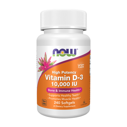 Now Foods, Vitamin D-3, 10,000 IU, 240 Softgels
