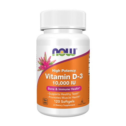 Now Foods, Vitamin D3 10,000 IU, 120 Softgel, 120 Servings