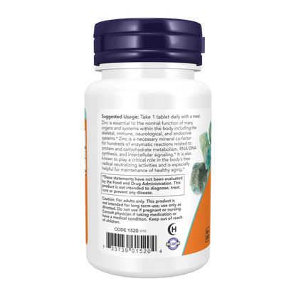 Now Foods, Zinc, 50mg, 250 Tablets, 250 Servings