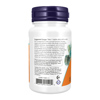 Now Foods, Zinc gluconate, 50mg, 100 Tablets