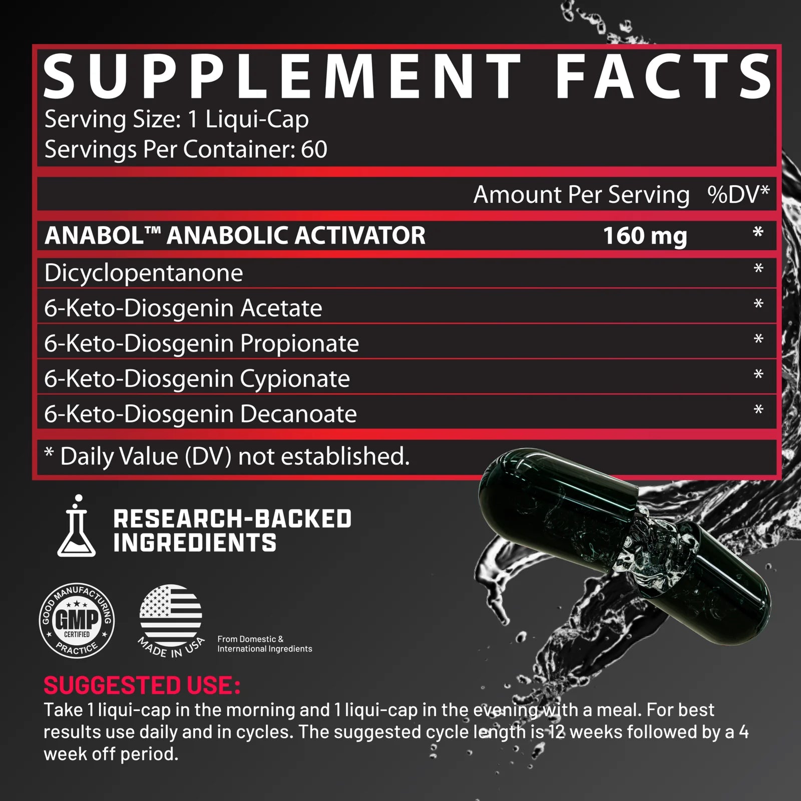 Nutrex Research, Anabol Hardcore, 60 capsules, 60 servings