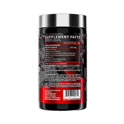Nutrex Research, Lipo-6 Black UC, 60 Capsules, 60 Serving back 2