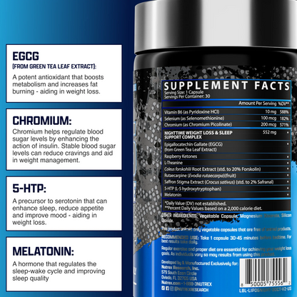 Nutrex Research, Lipo-6 Nighttime, 30 Capsules, 30 Servings