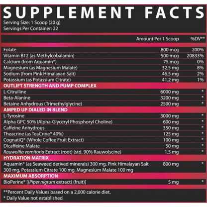 Nutrex Research, OUTLIFT Amped, 450g, 22 Servings