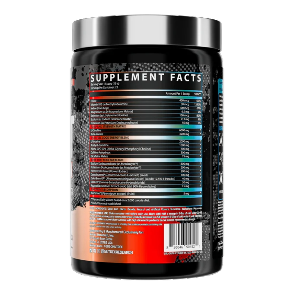 Nutrex Research, OUTLIFT Burn, 420g, 22 Servings