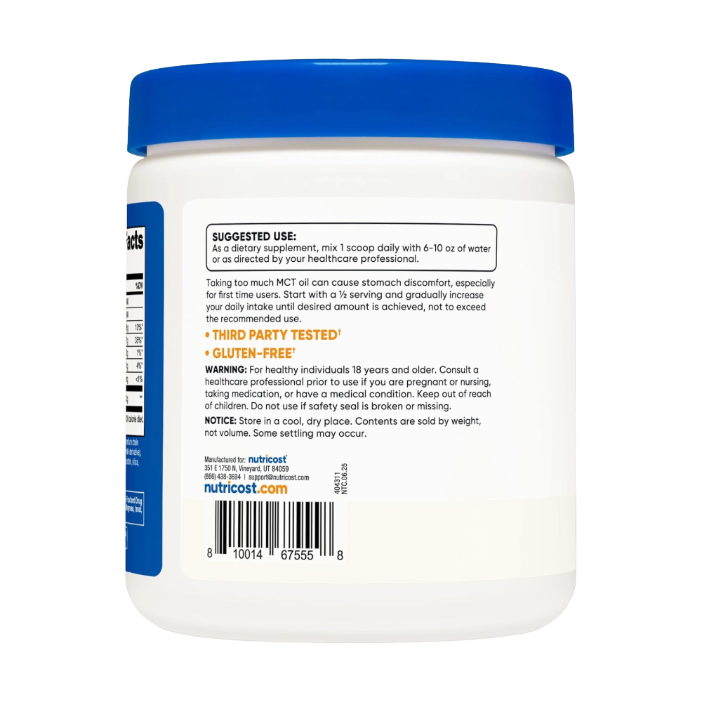 Nutricost, C8 MCT Oil Powder, 227g, 23 Servings