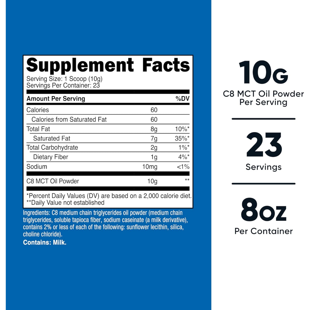 Nutricost, C8 MCT Oil Powder, 227g, 23 Servings