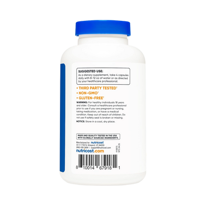 Nutricost, D-Aspartic Acid (DAA), 180 Capsules, 45 Servings