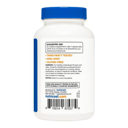 Nutricost, Milk Thistle 250mg (1000mg Equivalent), 240 Capsules, 240 Servings