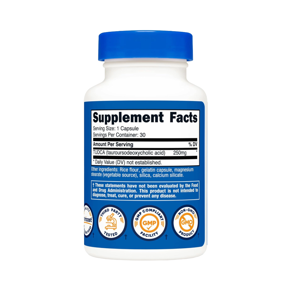 Nutricost, Tudca 250mg (Tauroursodeoxycholic Acid), 30 Capsules, 30 Servings