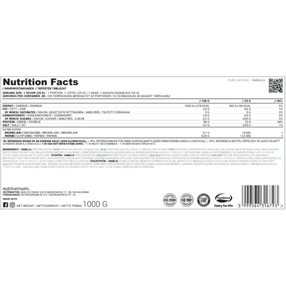 Nutriversum, Iso Pro Pure, 1kg, 40 Servings