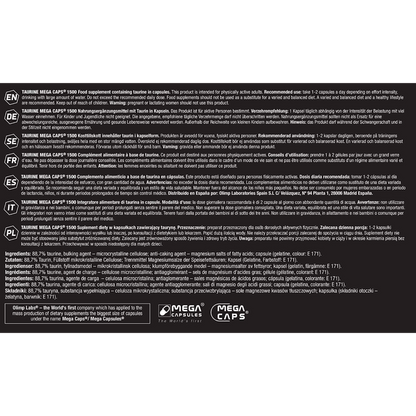 Olimp, Taurine Mega Caps 1500, 120 Capsules, 120 Servings