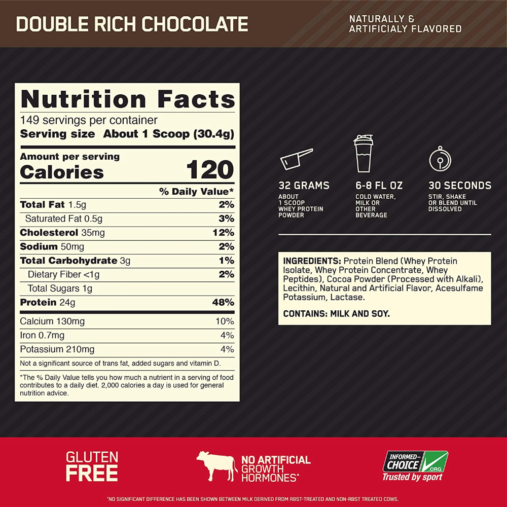 Optimum Nutrition, Gold Standard 100% Whey, 4.54kg, 146 Servings