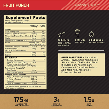 Optimum Nutrition, Gold Standard Pre-Workout, 300g, 30 Servings