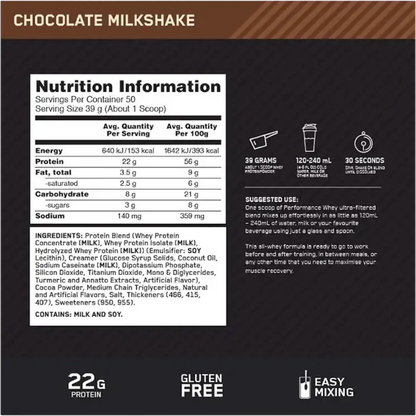 Optimum Nutrition, Performance Whey, 1.95Kg, 50 Servings
