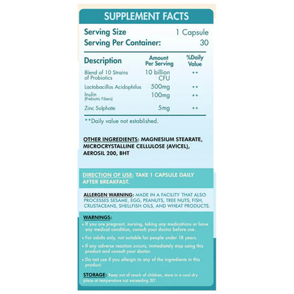 Organic Nation, 10 Billion Probiotics, 30 Capsules, 30 Servings