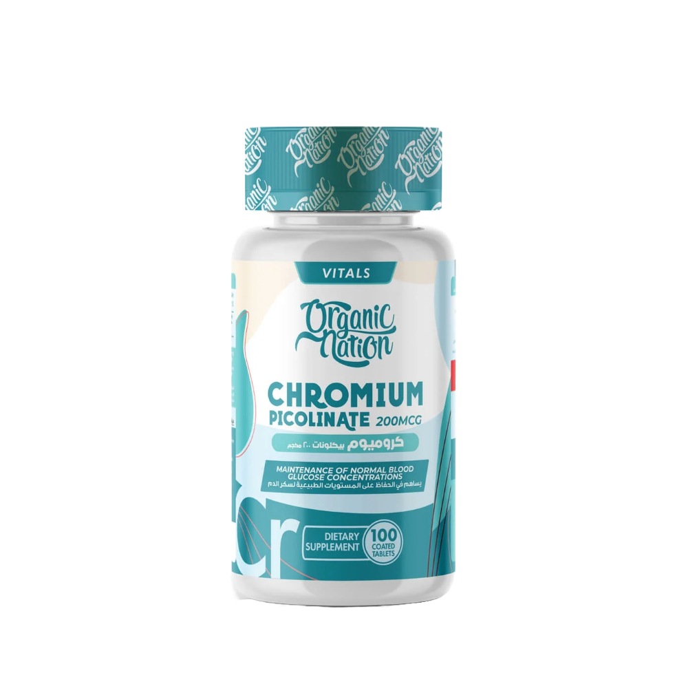 Organic Nation, Chromium Picolinate, 200MCG, 100 Coated Tablets, 100 servings