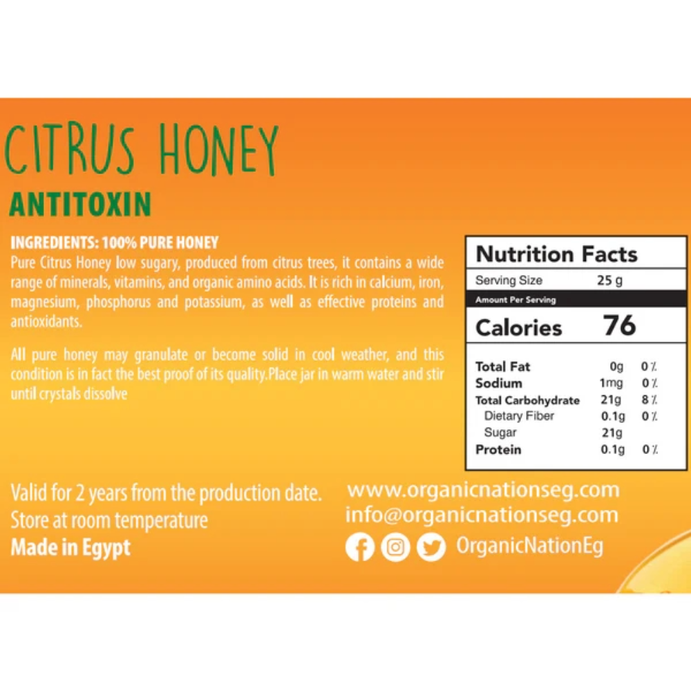 Organic Nation, Citrus Honey, 400g