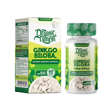 Organic Nation, Ginkgo Biloba, 60MG, 60 Tablets, 60 Servings