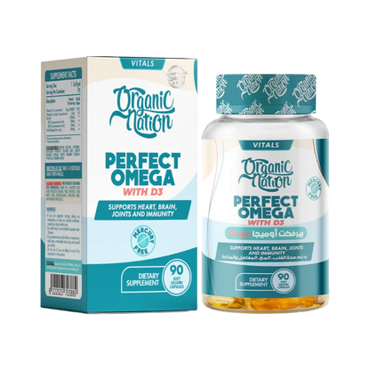 Organic Nation, Perfect Omega-3 With D3, 90 softgel, 90 Servings