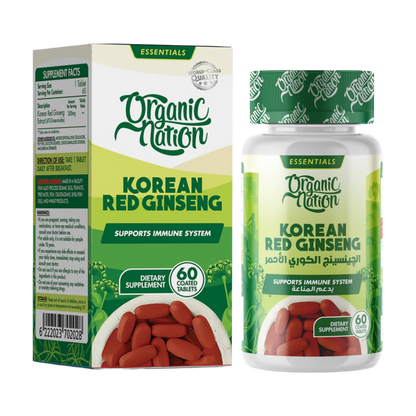 Organic Nation, Red korean ginseng, 60 Tablets, 60 Servings