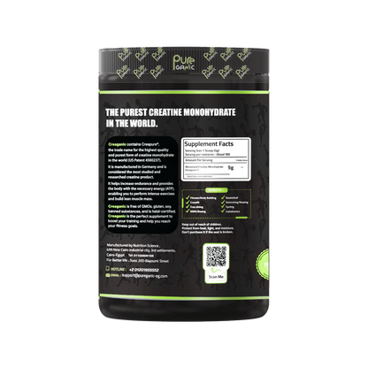 PureGanic, CreaGanic Creapure, 500g, 100 Servings
