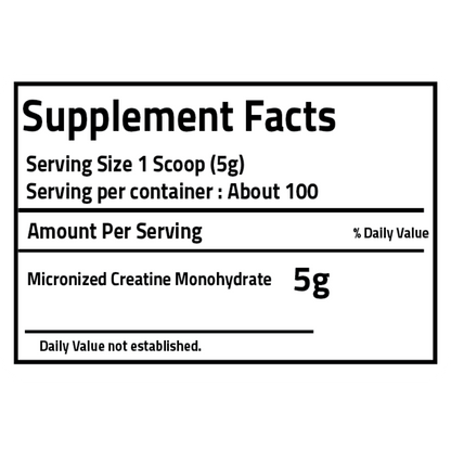 PureGanic, Creatine Monohydrate, 500g, 100 Servings