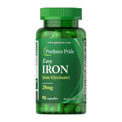 Puritan's Pride, Easy Iron 28 mg (Iron Glycinate), 90 Capsules, 90 Servings