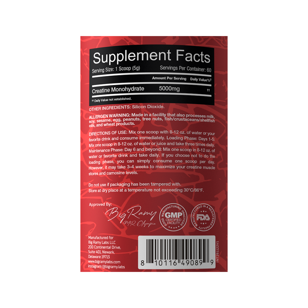 Red Rex, Creatine Monohydrate, Unflavored, 300g, 60 Servings