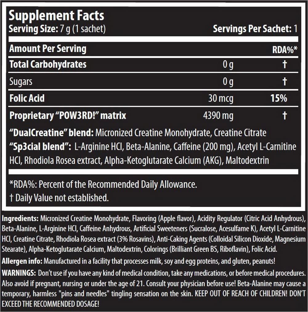 Scitec Nutrition, Pow3rd! 2.0 Pre-workout, 350g, 50 Servings