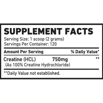 Skeleton Nutrition, Hydro HCL Creatine, 240g, 120 Servings