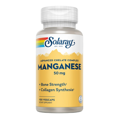 Solaray, Chelated Manganese, 50mg, 100 Capsules, 100 Servings